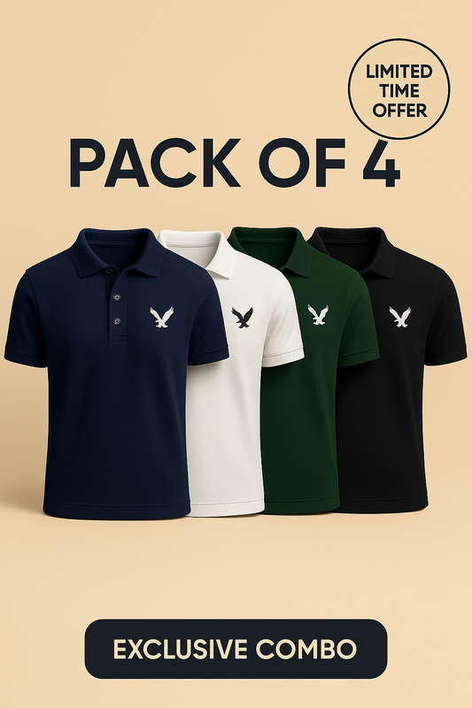 POLO SHIRT BUNDLE – PACK OF 4 | PREMIUM QUALITY